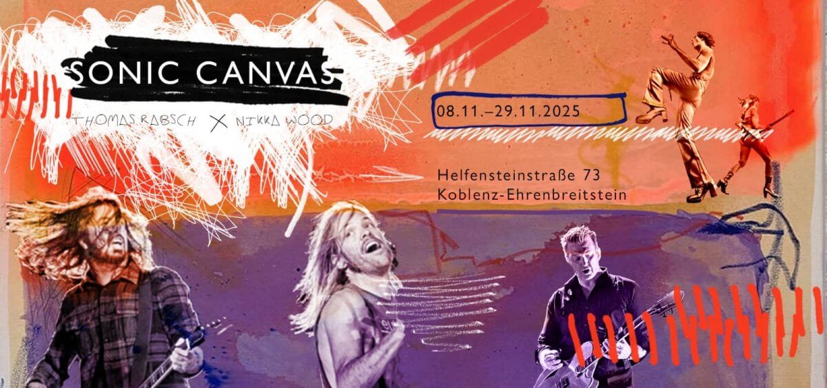 Bild: Ausstellung SONIC Canvas | Thomas Rabsch x Nikka Wood in Koblenz-Ehrenbreitstein parallel zu Kunsttage Ehrenbreitstein 2025